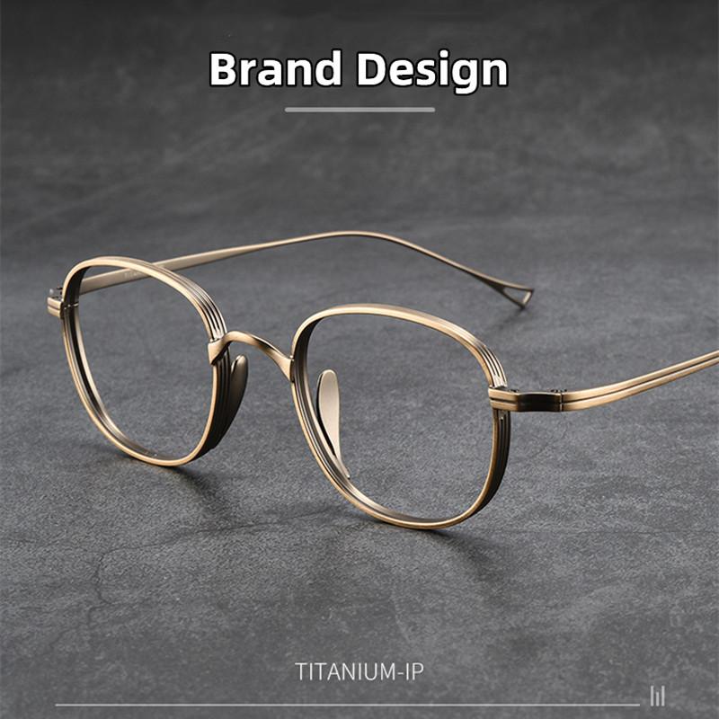 Pure Titanium Brand Design Glasses Frame Men Retro Round Prescription Eyeglasses New Vintage Photochromic Reading Glasses
