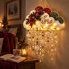 Christmas Party Supplies Vintage Lighted Snowfall Cloud, Cascading Snowflake Light with Reindeer/Angel, Winter Hanging Decor LED Holiday Lantern