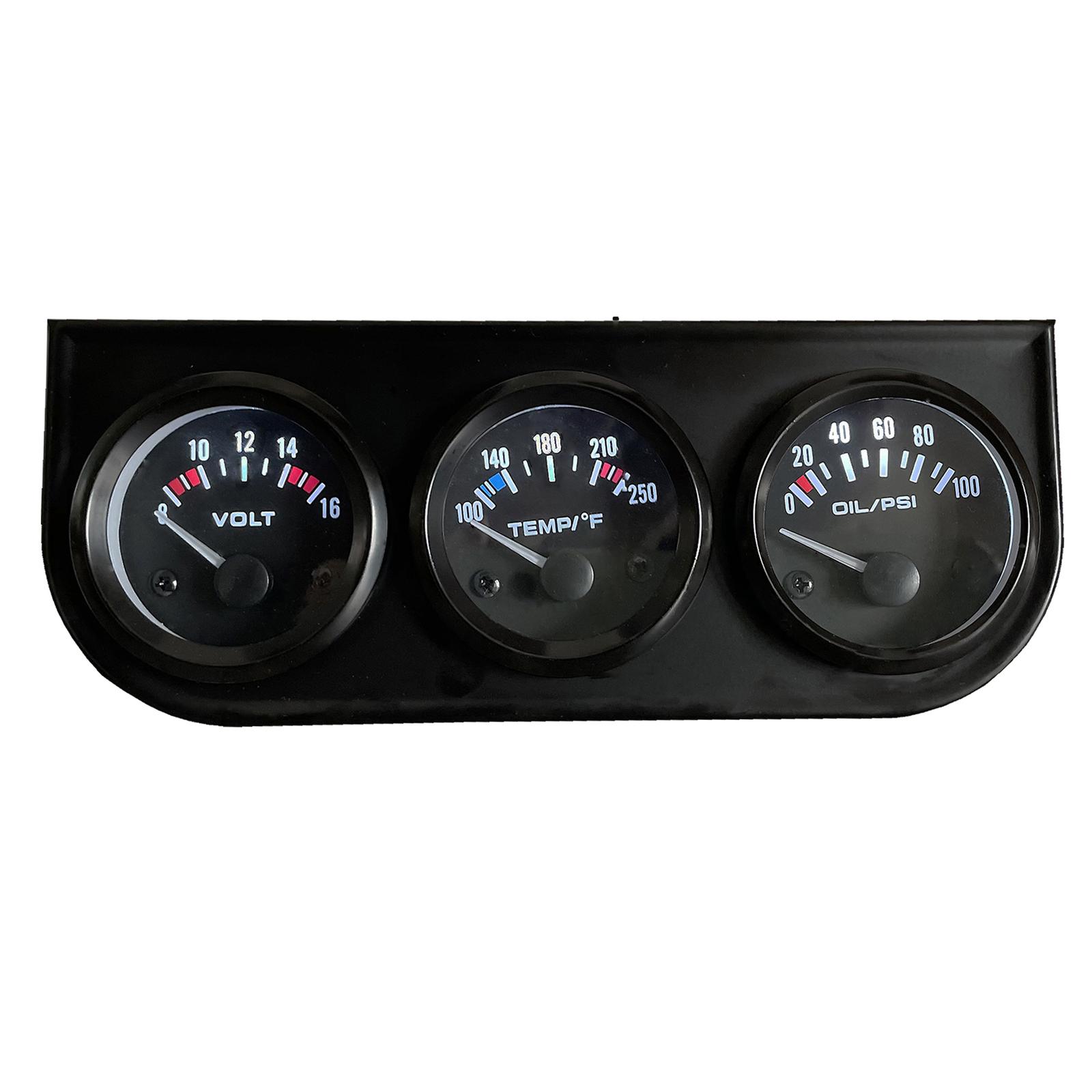 3 in 1 Gauge 52MM Volt Gauge Oil Pressure Gauge Water Temp Gauge W/Sensor