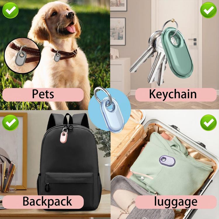 4Pcs IP68 Waterproof Full‑Coverage TPU Shockproof Protective Case With Metal Keychain Carabiner For Samsung Galaxy Smart Tag 2 Tracker
