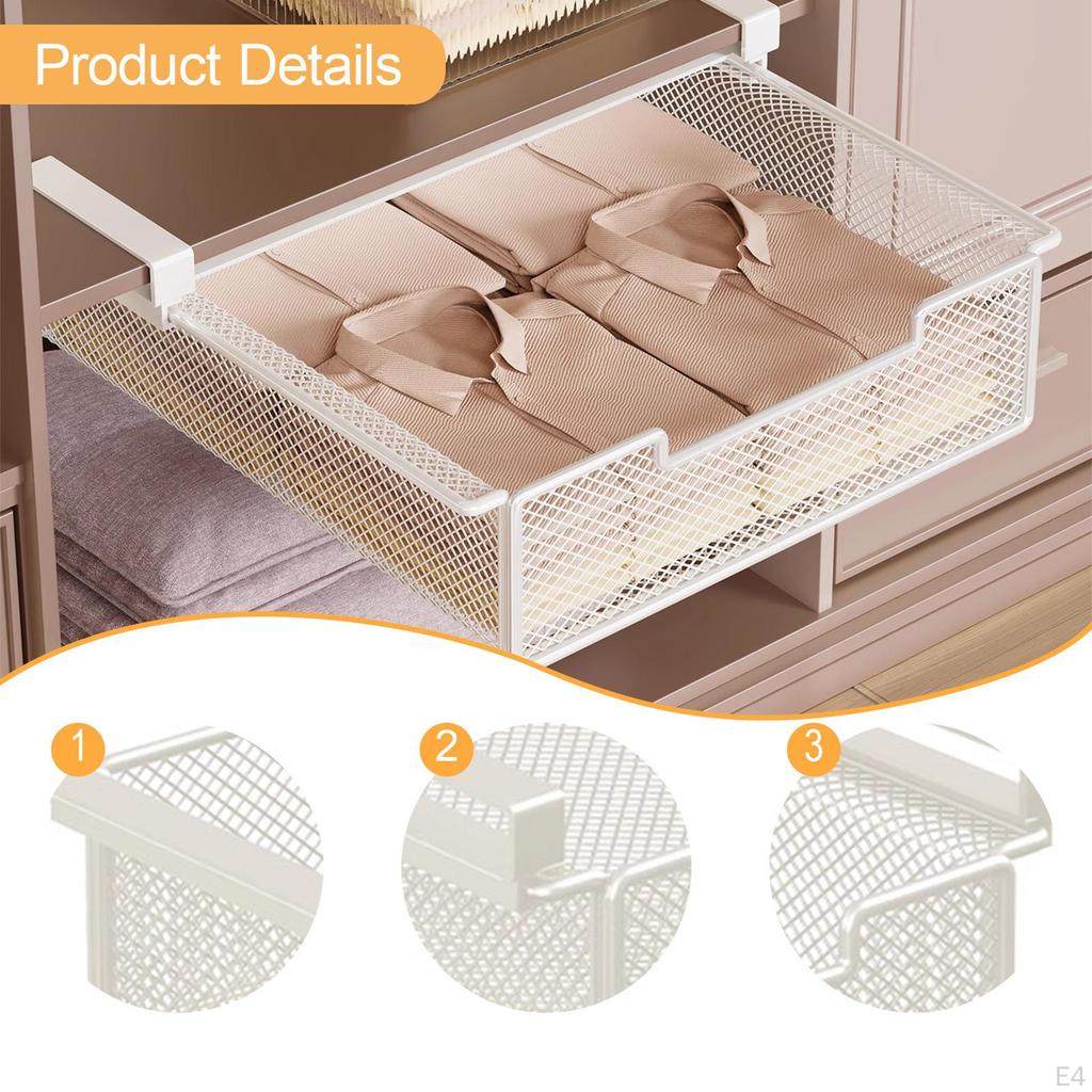 Podpoličkový koš výsuvný organizér do skříně závěsné košíky pro domácnost