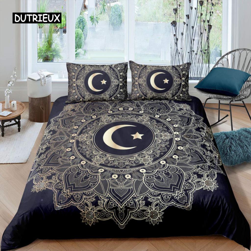 Bohemian Elephant Duvet Cover Set Mandala Bedding Set Twin for Boys Kids Exotic Animal Polyester Comforter Cover with Pillowcase
