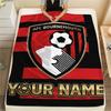 1PC Custom Name Afc Bournemouth Patterned Flannel Blanket Suitable For All Seasons for Home Decor Warmth and Comfort Gifts Holiday Present