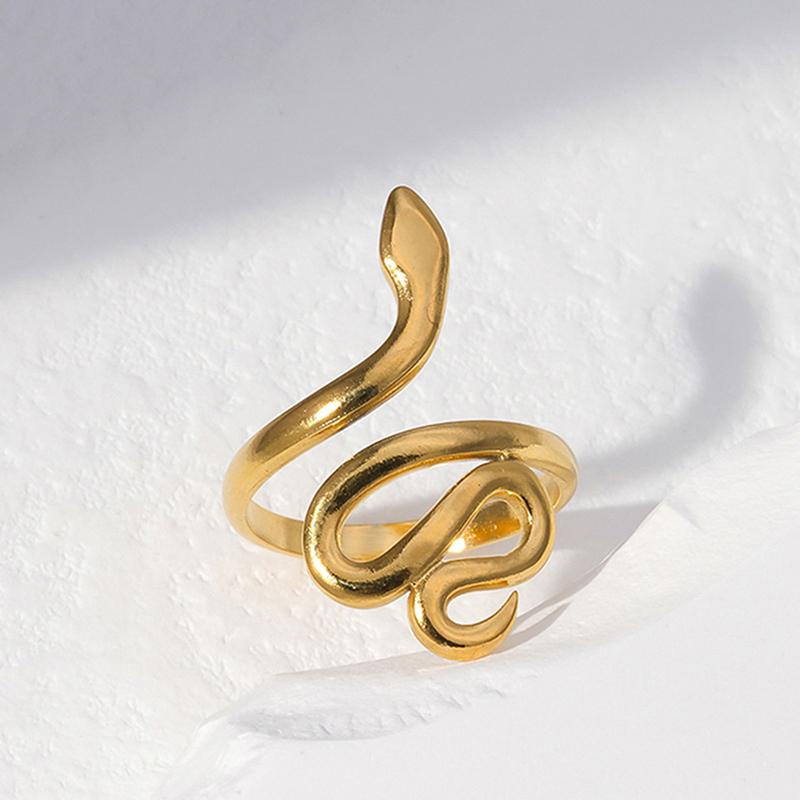Simple Snake Finger Ring Punk Snake Ring For Women Men Personality Stainless Steel Ring Jewelry Accessories Gifts