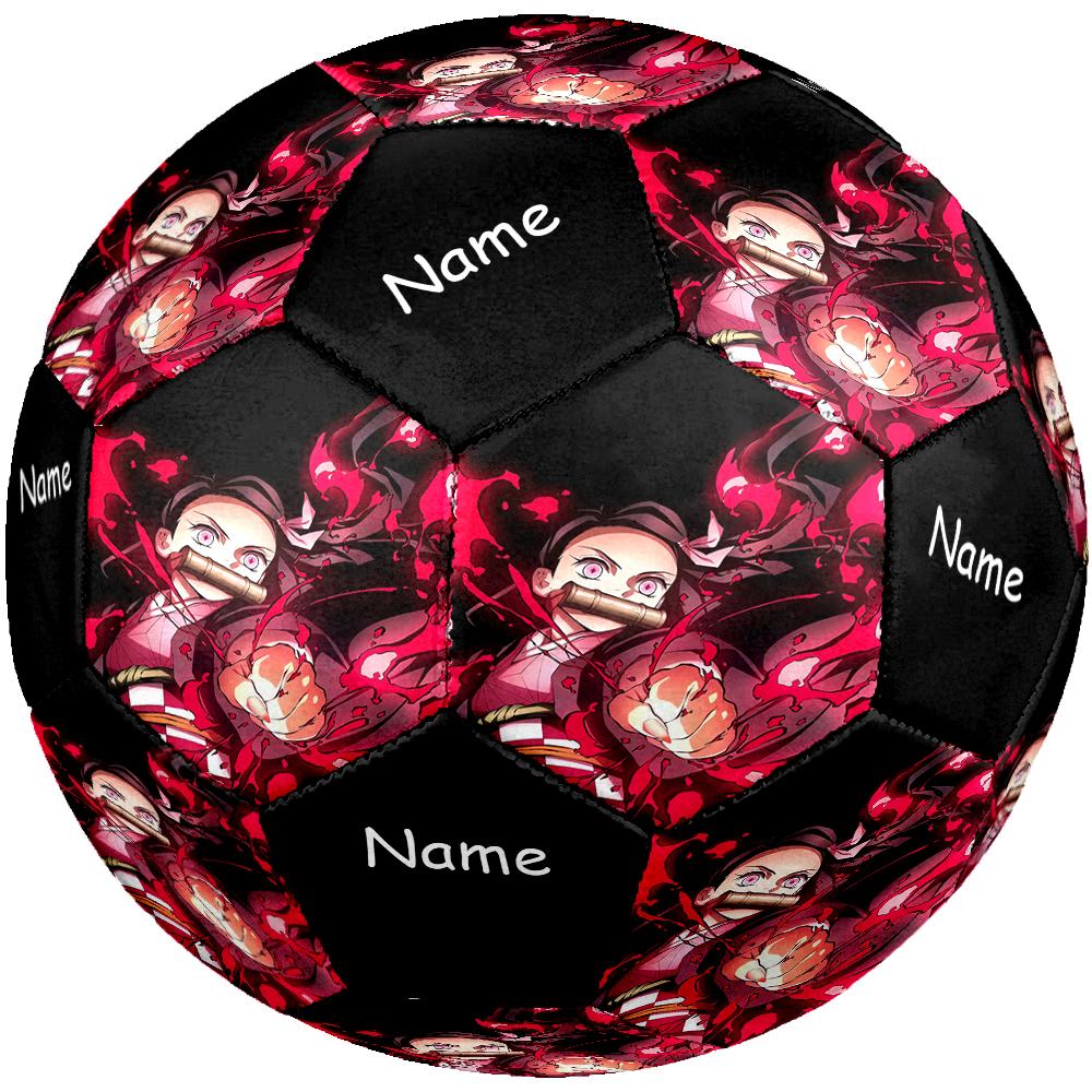 Custom Name Demon Slayer Theme Size 5 Soccer Ball, Suitable for Both Indoor and Outdoor Matches, a Gift Suitable for Everyone.