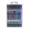 Le Pen Felt Tip Pens Set 10 Count Medium Point Water Based Ink Quick Dry Smudge Resistant Durable Synthetic Tip Ideal Journals