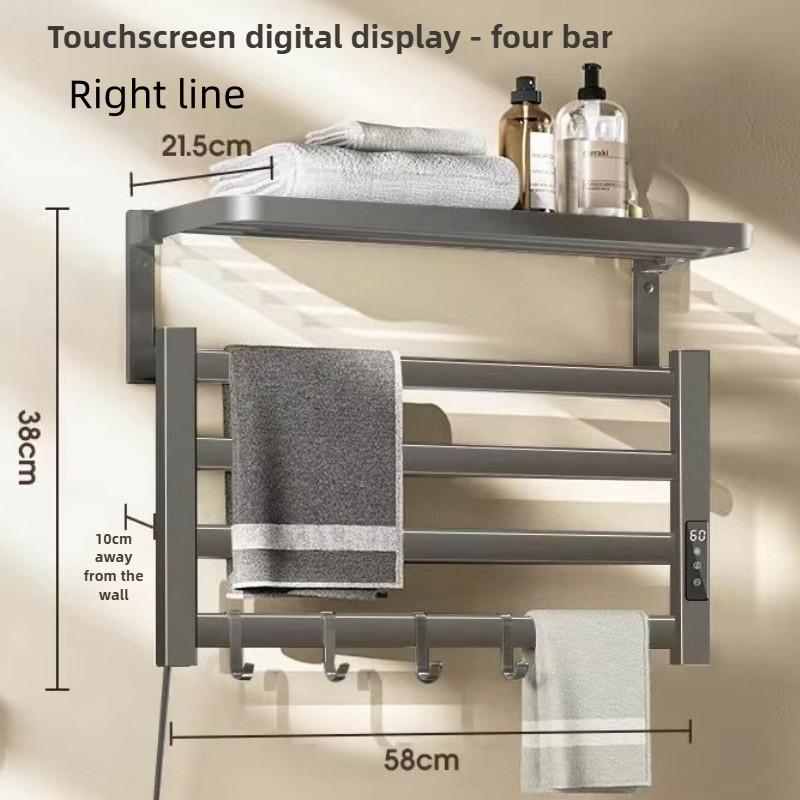 Bathroom Electric Bath Towel Carbon Fiber Warmer Heating Towel Rack Intelligent Constant Temperature Towel Dryer Shelf