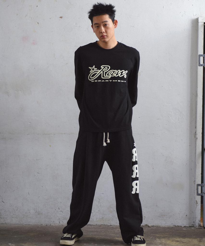 AMOU Rrr One Tuck Sweat Pants Balck