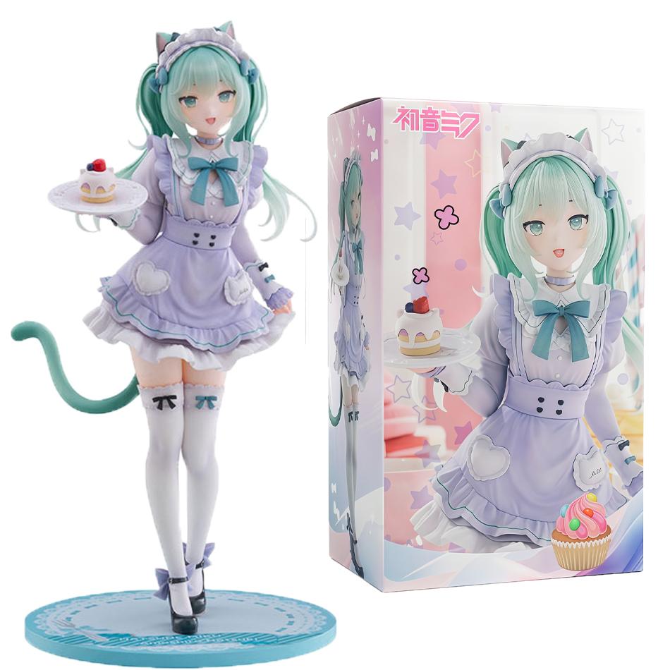 New Hatsune Miku Desktop Cute Action Figure Cat Ears Maid Ver. Cosplay Anime Figurine Kawaii Girl Model