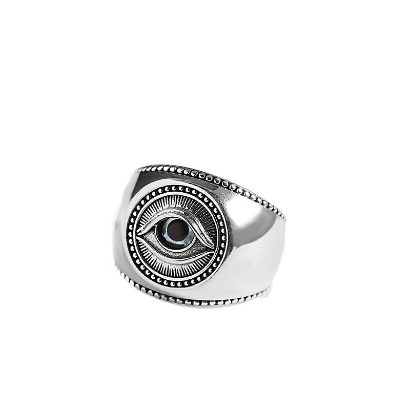 Anillo Abierto Ojo del Diablo Año Viejo 2026, Anillo Retro de Moda para Hombre