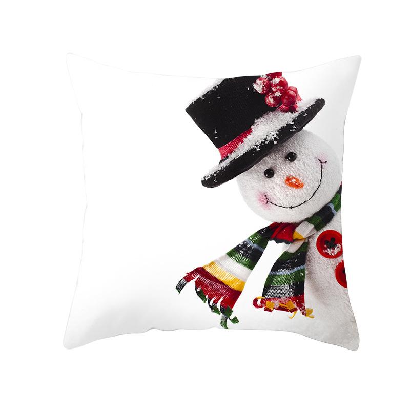 New Christmas Snowman Pillow Cover Festive Home Sofa Pillow Cover