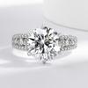 925 Sterling Silver 5 Carat D Color Simulated Moissanite Ring for Women Engagement Proposal Couple Wedding Band Matching Jewelry Gift