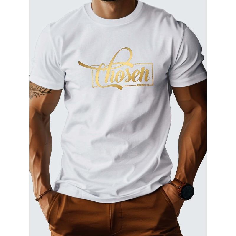 European sizes Print Men's Tshirt Crew Neck Comfort Fit Slight Stretch All-season Casual Tee Tops For Men