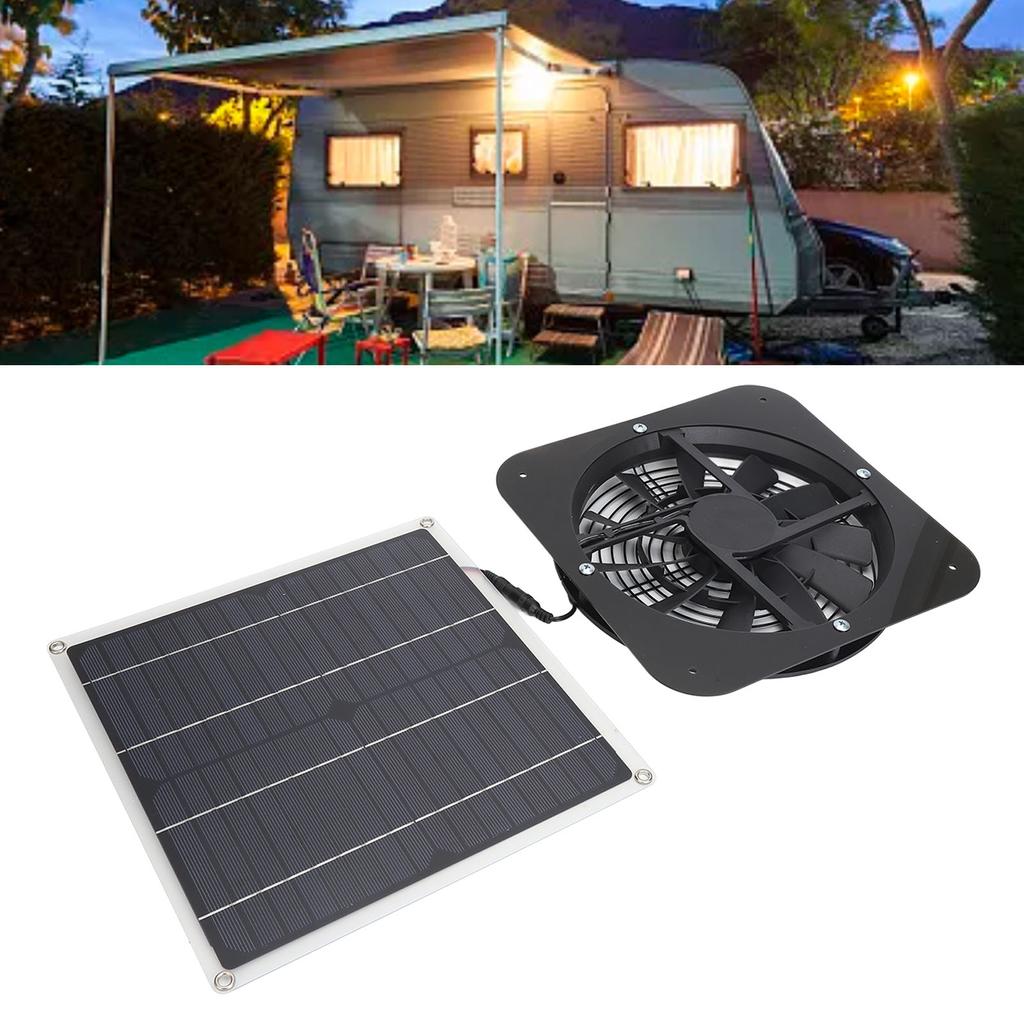 Solar Panel Fan Kit Solar Exhaust Fan 100W Solar Powered Panel with 10inch Round Fan for Greenhouse Shed Chicken Coop