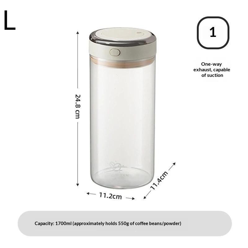 New Vacuum Food Grade Coffee Bean Sealed Jar With Date Tracker Waking Bean Valve Storage Containers For Grain Snack Sugar Tea