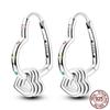 Luminous Shell Women Earrings Original 925 Sterling Silver Pave CZ Star Moon Hoop Earrings Engagement Wedding Jewelry