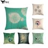 Dandelion Linen Pillowcase Sofa Car Waist Cushion Cover Home Soft Room Gift Printed On One Side 45*45Cm