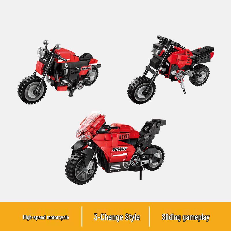Enlightenment Building Blocks: Children s Motorcycle Assembly Puzzle Toy