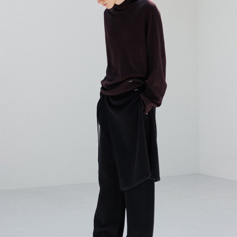 UMARMUNG COLLECTION Super Fine Merino Layering Wrap Skirt_Black