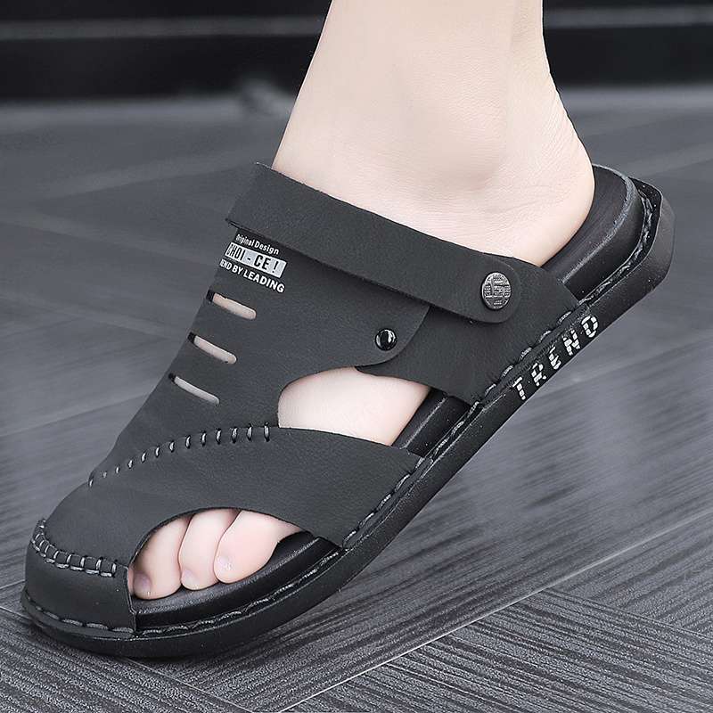 Dual-purpose Bag Head Sandals Men's Summer 2025 New Men's Trend Hole Sandals Driving Beach Slippers