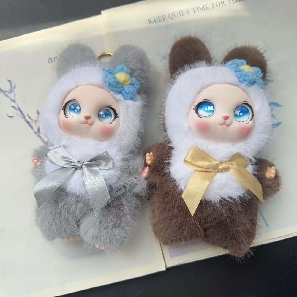 Ornaments Rabbit Doll Figures Big Ear with Flower Bunny Plush Doll Pendant Lady/Girls