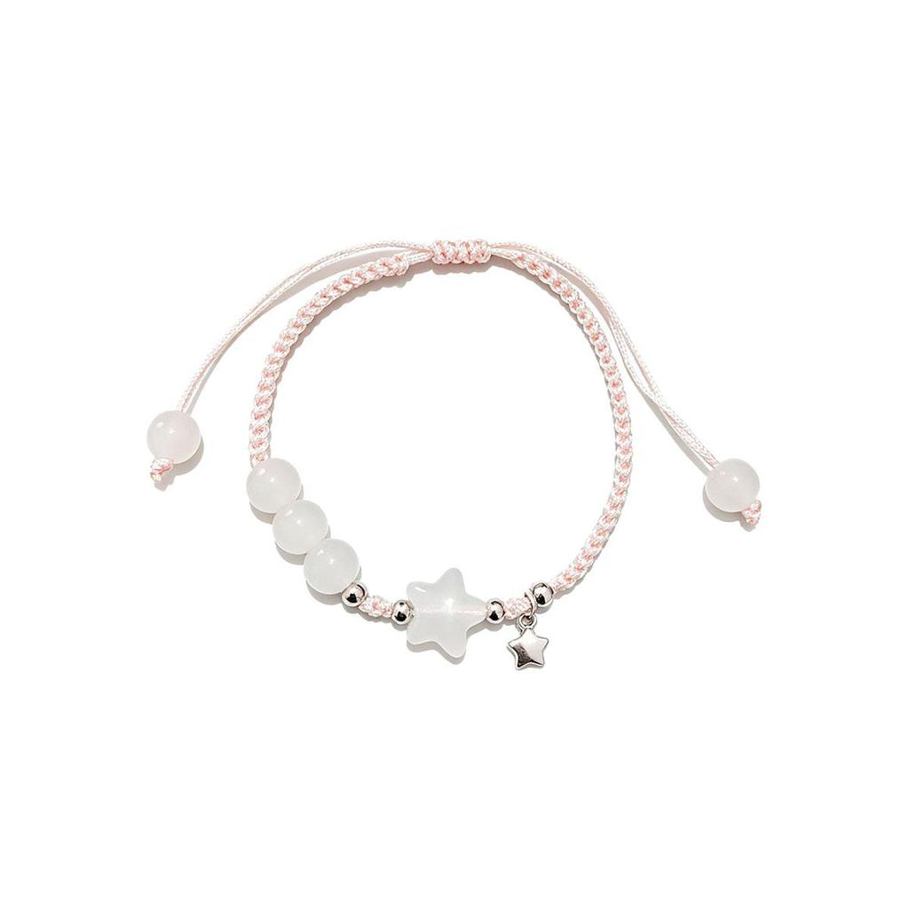 Chinese Star Braided Versatile Bracelet Women Pink Niche Simple Cute Girl Adjustable Rope Couple Chain