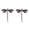 Personality Trend, Unique Creativity, High-end Design Sense, Old-fashioned Alloy Micro-zircon Dragonfly Women's Earrings