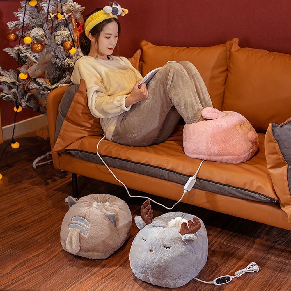 

Бархатная уютная грелка с подогревом Теплая обувь Электрический обогреватель USB для ног Электрический чехол для ног с подогревом