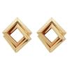 Metal Simple Rhombus Earrings Double-layer Square Stud Earrings Show Face, Thin, European and American Exaggerated Versatile Earrings