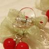 Hairpin Transparent Clip Gentle Non-Harmful Design Smooth Edges Hair Clip Green Gauze Bow Red Beaded Cherry Hair