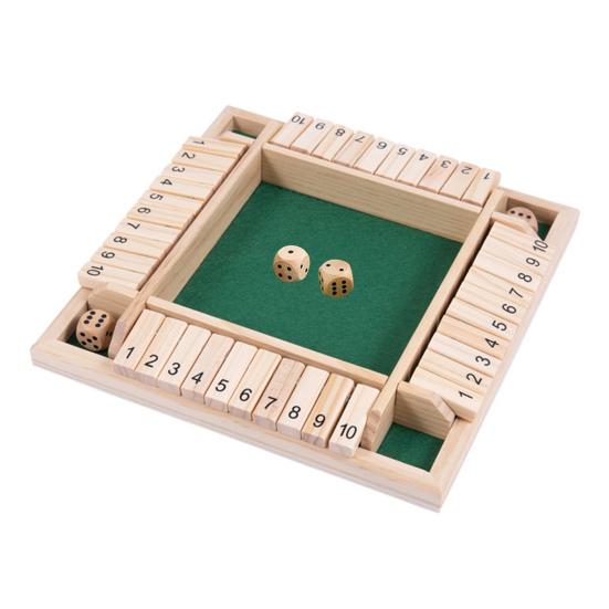 Shut The Box Board Game with Dice 4-Way Educational Math Number Strategy Game