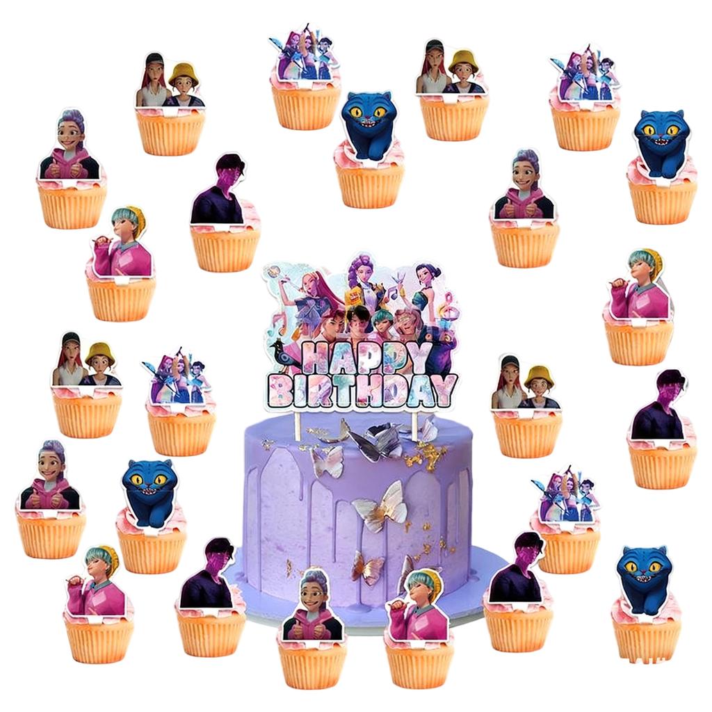 Birthday Theme Party Decoration Banner Pull Flag Cake Flag Balloon- Set