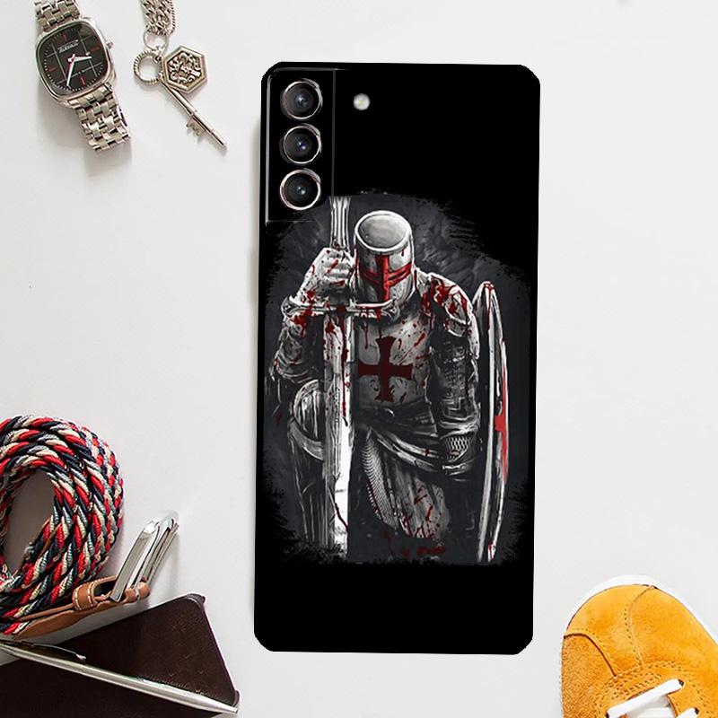 Christian Templar Knights Case For Samsung Galaxy S24 Ultra S20 S21 S22 S23 Plus S9 S10 S24 FE S25 Ultra Cover Coque