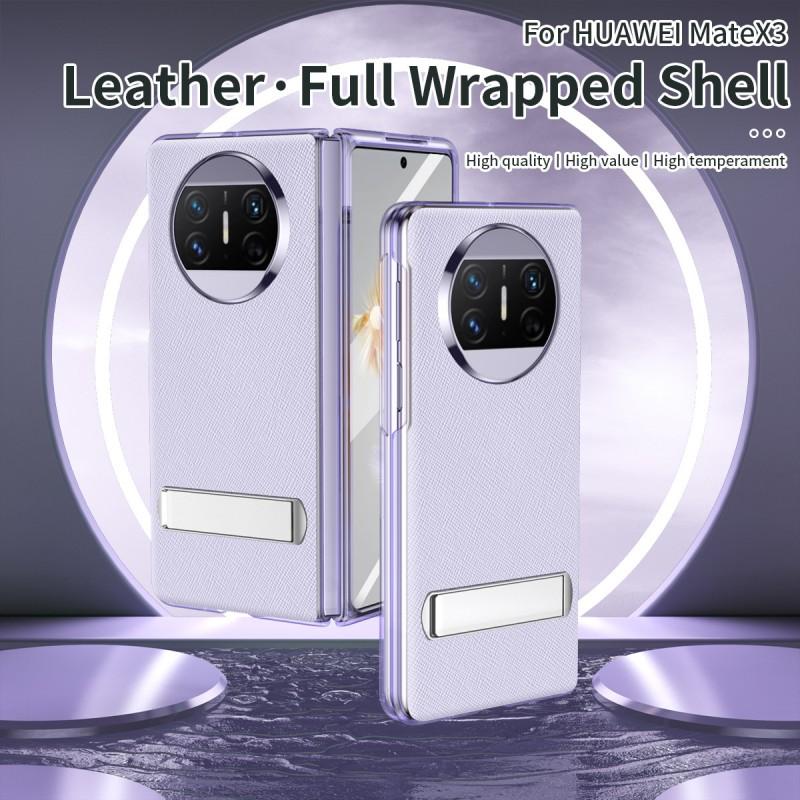 Mate X3 Case Full Coverage Leather PC Hybrid Protective Cover With Kickstand Shockproof Anti-Scratch