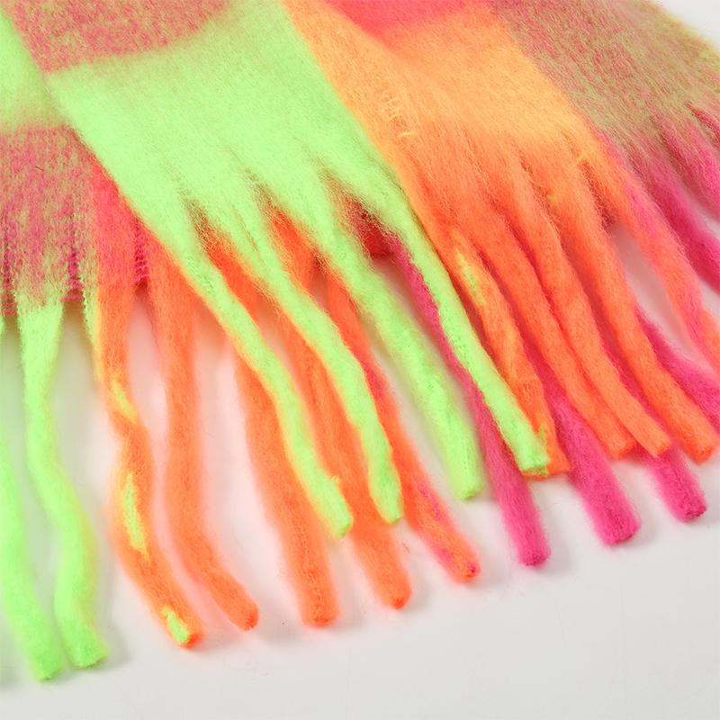 Luxury Cashmere Women Plaid Scarf Winter Warm Shawl And Wrap Bandana Pashmina Long Tassel Female Foulard Thick Blanket