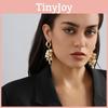 Gold Chic Alloy Geometric Earrings With Pearl Detail Elegance Everyday