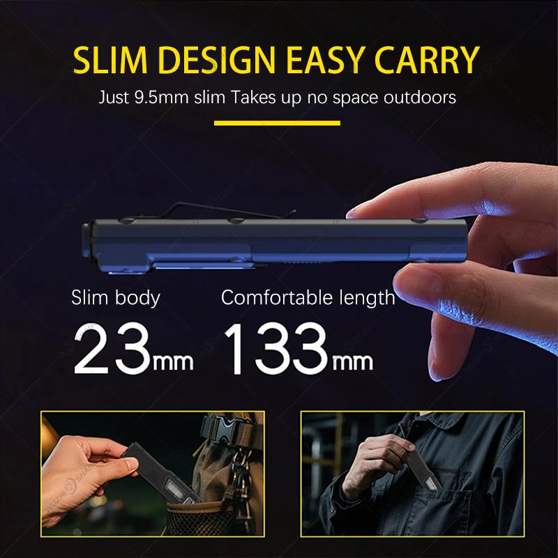 Rechargeable LED Flashlight W/ Side & Clip Multiple Modes Pocket EDC Torch for Camping Hiking Outdoor Inspection,Gift Idea