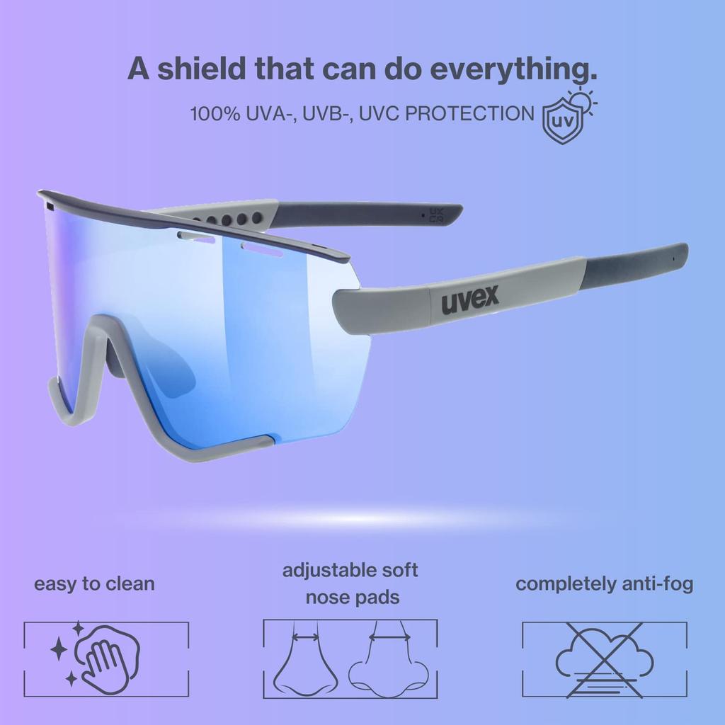 Uvex Sportstyle 236 Sports Sunglasses with UV400 Mirrored and Clear Lenses Protection, Lenses, Anti-Fog,