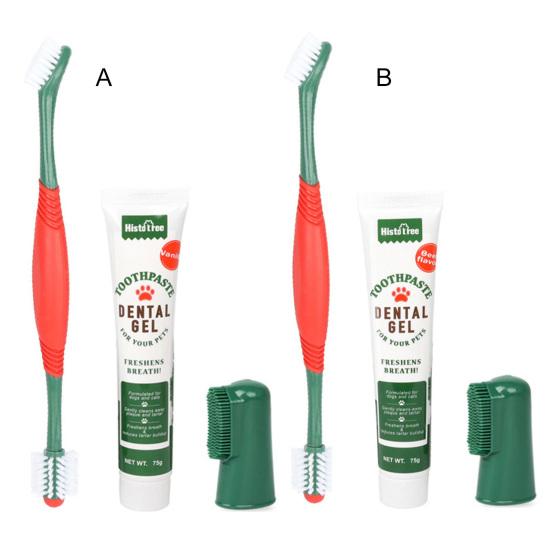 1 Set Pet Toothbrush Reduce Tartar Oral Cleaning Portable Pet Toothpaste Dog