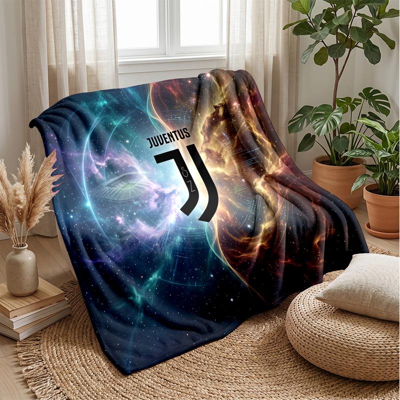 Juventus FC Theme Blanket Soft Flannel Blanket Plush Throw Blanket Cozy Sofa Bed Blanket for Home Decor