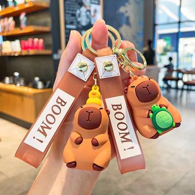 Yaratıcı Karikatür Kapibara Capybara Jun Anahtarlık Bebek Erkek ve Kız Çocukları Sevimli Çanta Kolye Ucu