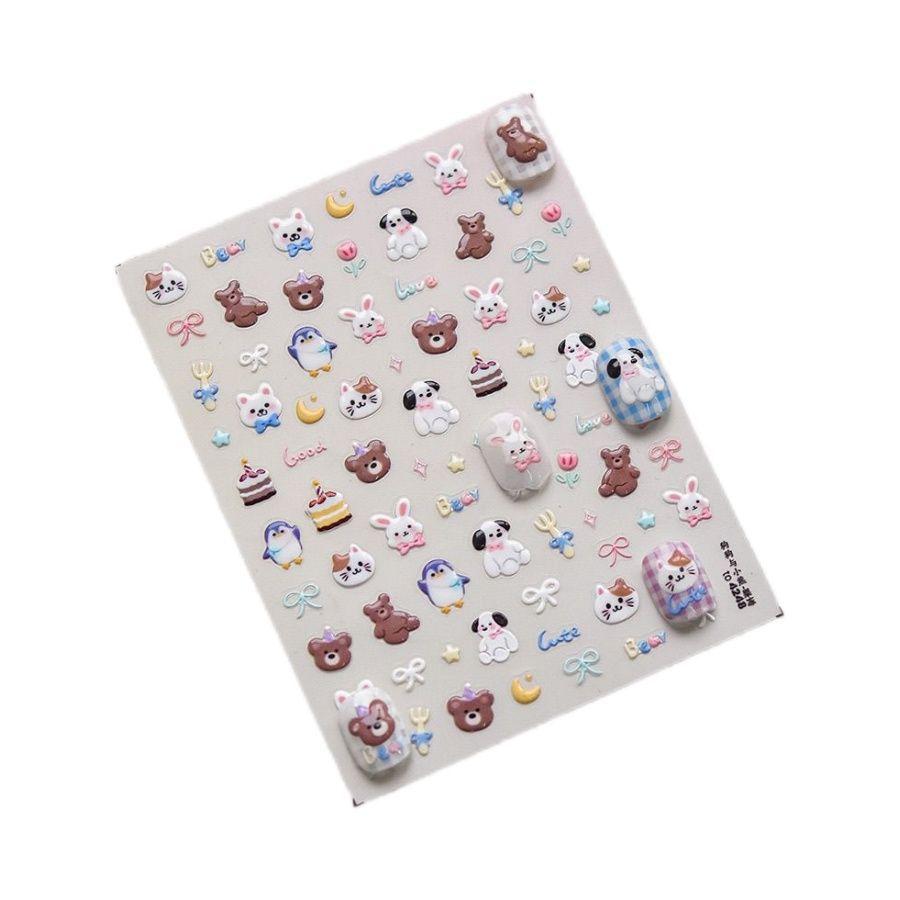 Kawaii Animal Jelly Stickers Dog Cat Bear Puffy 3D Self Adhesive for DIY Scrapbook Laptop Phone Case CCD Camera Decal High