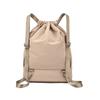Drawstring Backpack with Dual Zipper Compartment Lightweight Casual Bag Unisex Gym Travel School Backpack