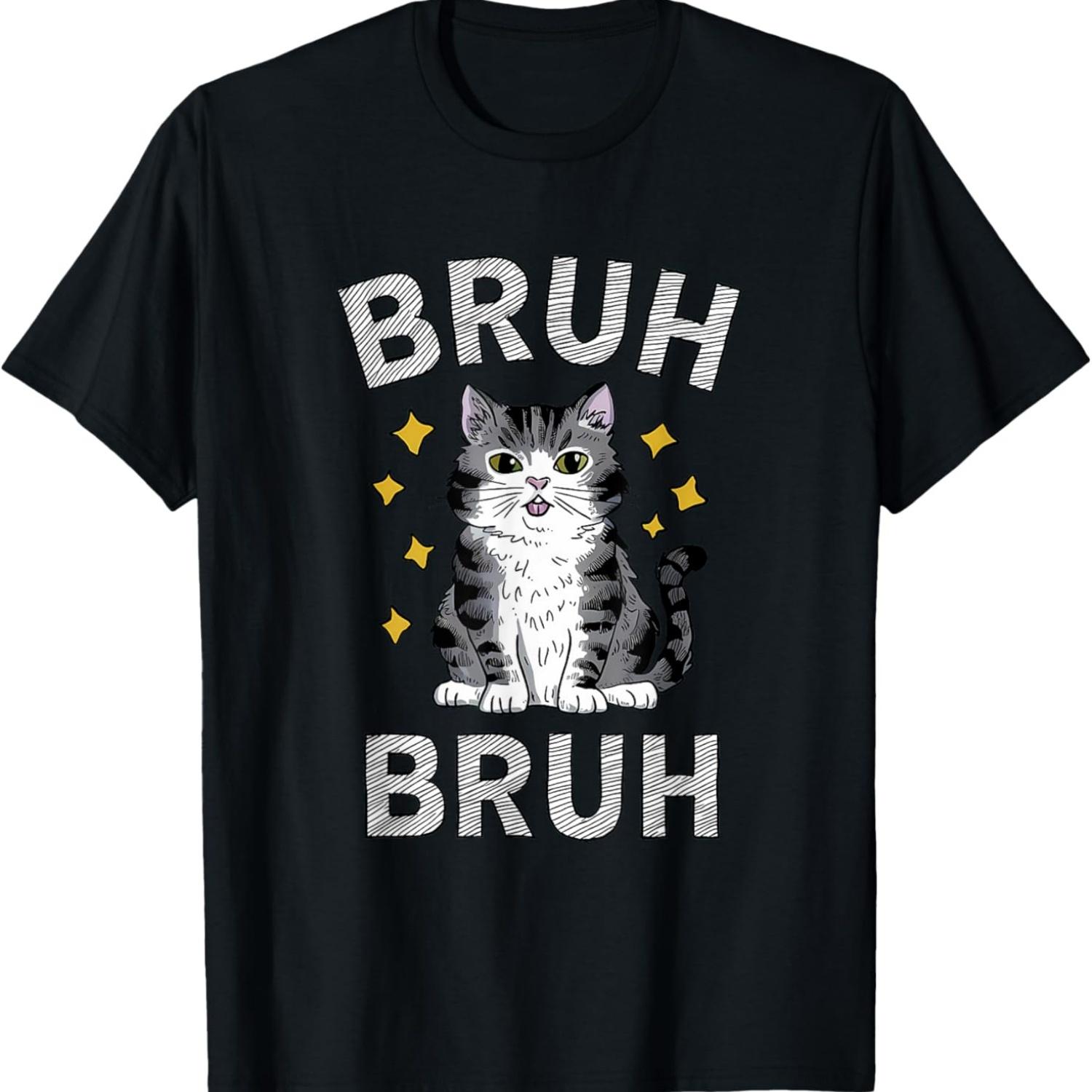Bruh Cat Meme Madness T-Shirt S чёрный