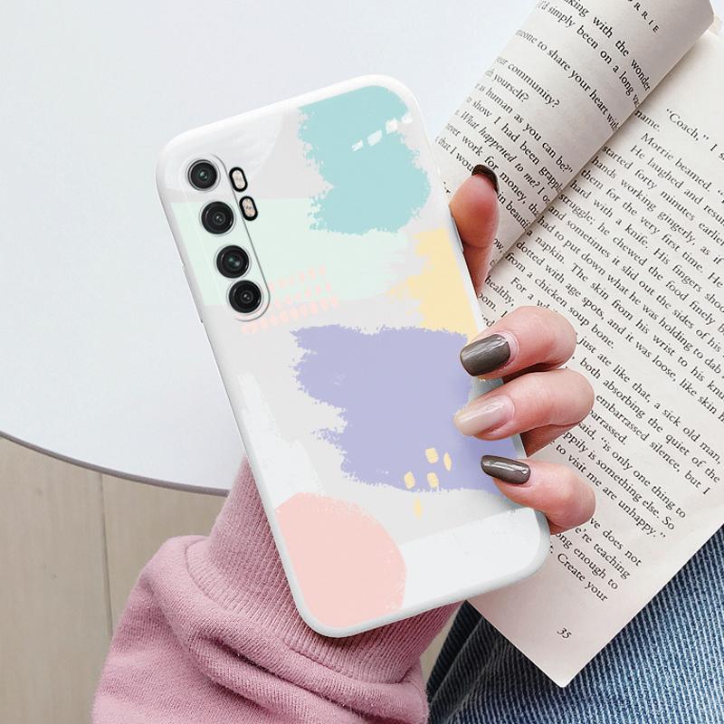 For Xiaomi Mi Note 10 Lite Case Cover Cute Cartoons Painted Soft Silicone Phone Case For Xiaomi Mi Note 10 Lite Fundas Flowers