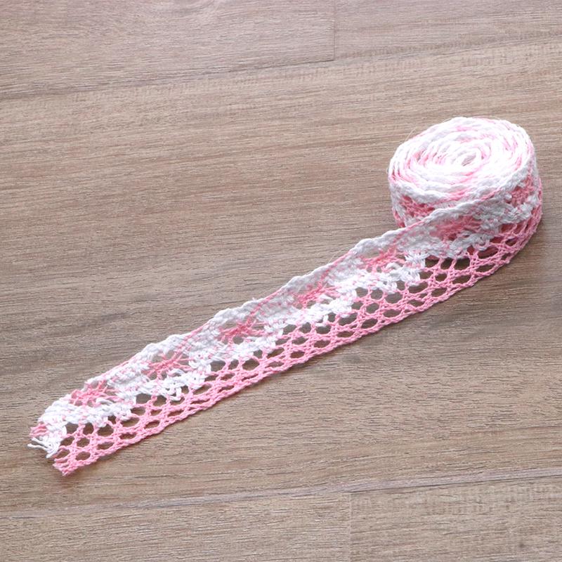 White Lace Trim with Colored Cotton Edges for DIY Decorative Tablecloths, Curtains, and Sofas