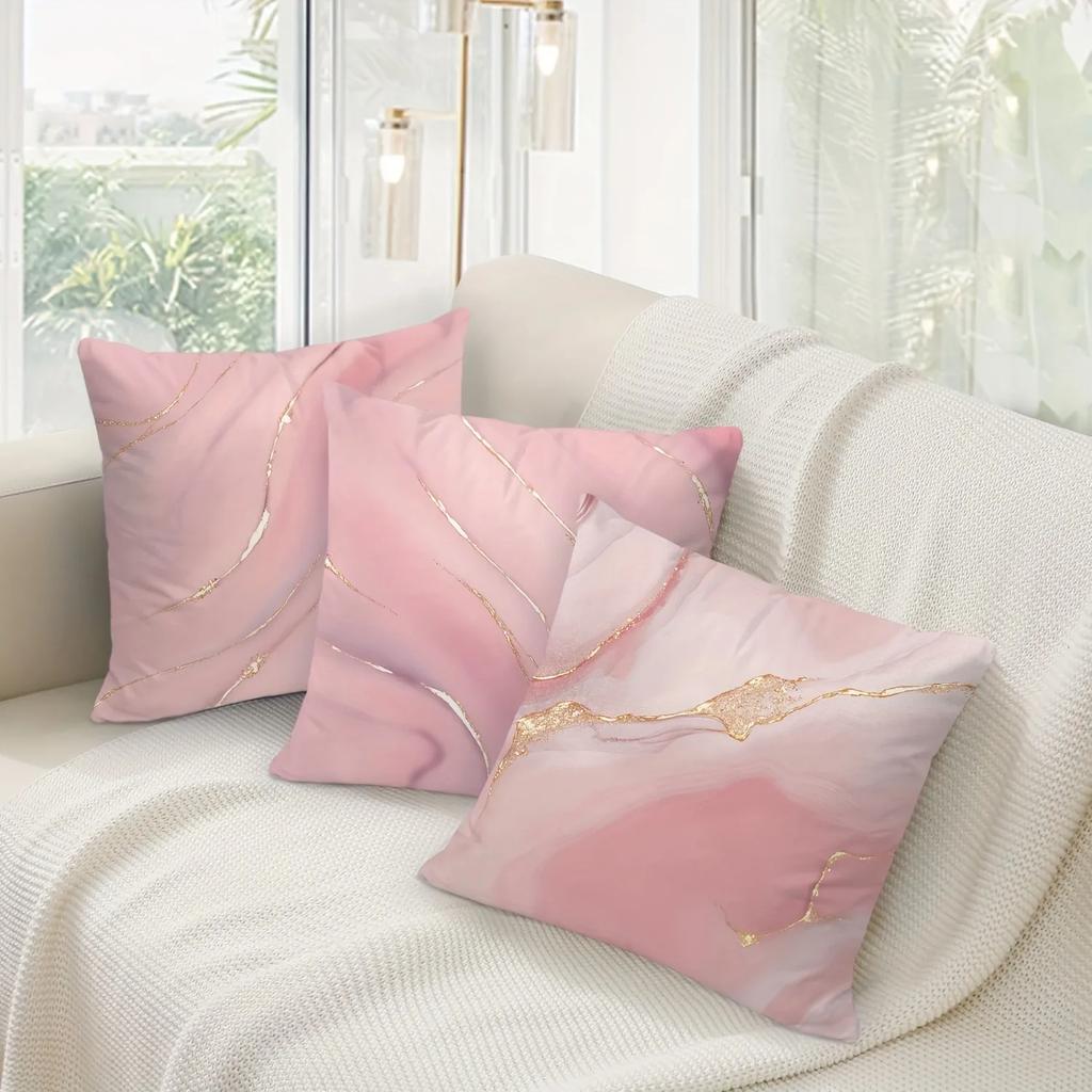 Pink Marble Texture Pattern Printing Pillowcase Living Room Sofa Cushion Cover Modern Fashion Home Bedroom Room Decoration
