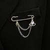 Classic Vintage Tassel Chain Brooch Lapel Pin, Shirt Collar Decor Badge, Fashion Neckwear for Wedding Banquet Party Dance