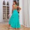 Hot Sale Women's Halter Bohemian Beach Long Dress Cotton Dress Customized