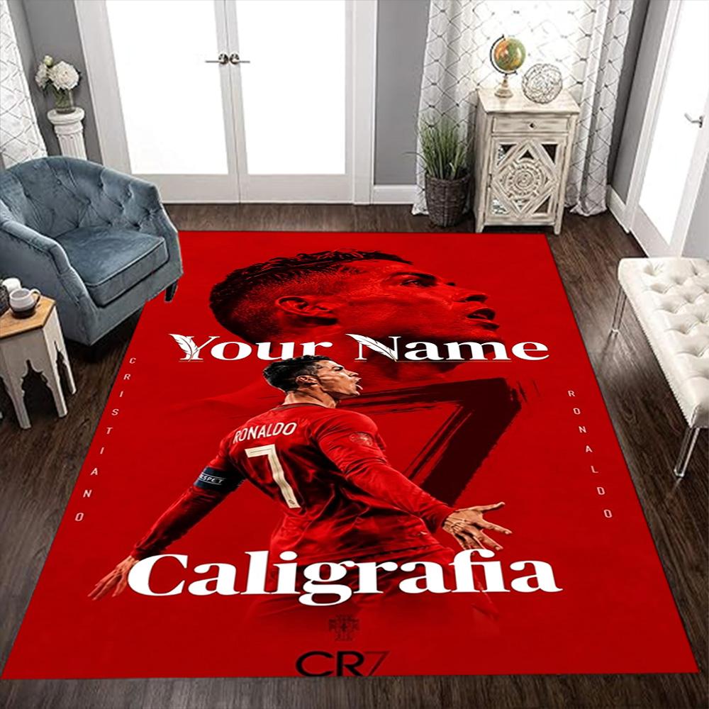 Cristiano Ronaldo (91) Customize Text Floor Rug Office Rug Perfect for Study room Living Rooms Entryway Playrooms Anti-slip Rug Office home decor